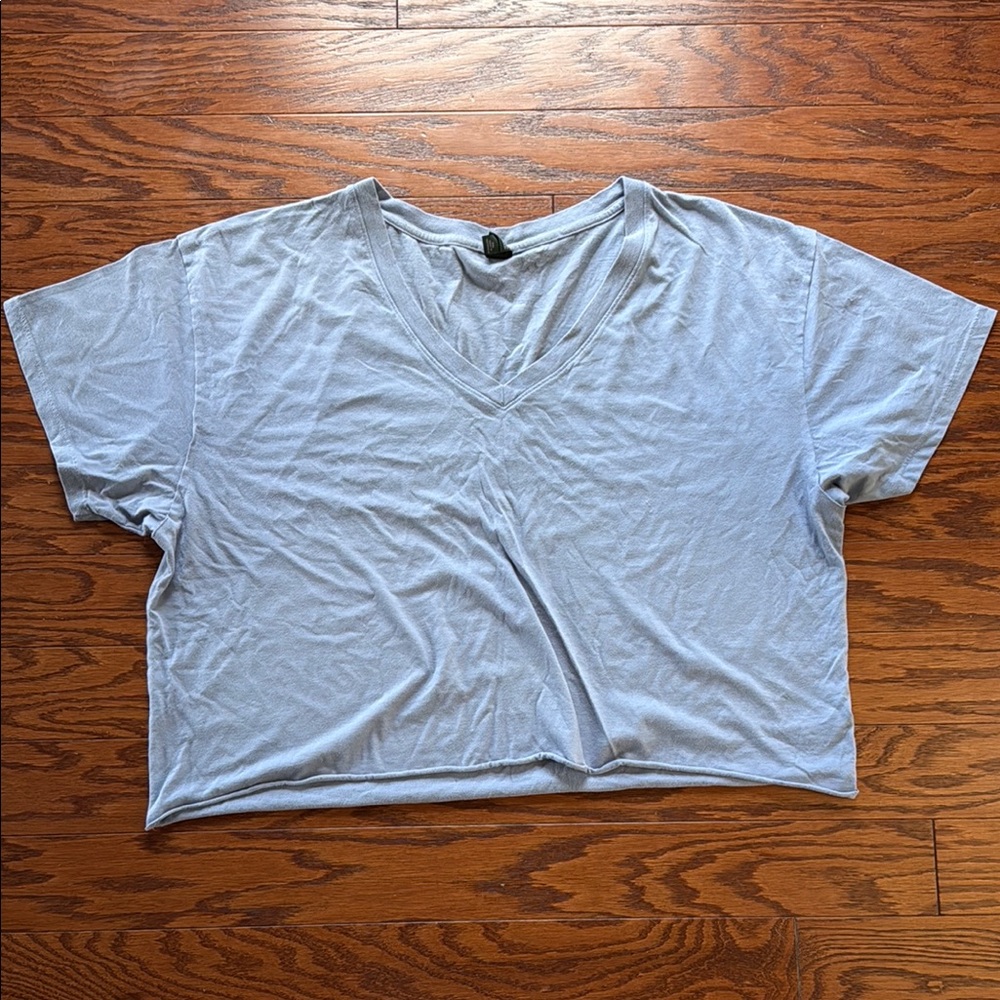 ⭐️Wild Fable Gray Short Sleeve Crop Top Relaxed Fit